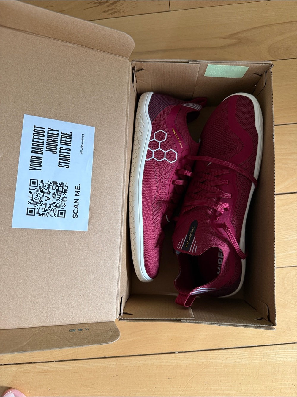 Barefoot shoes from the UK. 
Vivo Barefoot Women's Burgundy Mesh Shoes